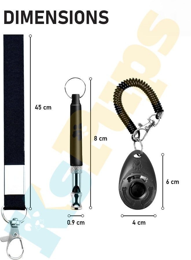 KsPups Ultrasonic Dog Whistle Set with Training Clicker and Black Lanyard for Dogs and Puppy Training Stop Barking Silent Dog Whistle for Recall Pet Corrector Clicker Training for Pet Cats - Image 3
